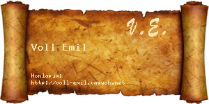 Voll Emil névjegykártya